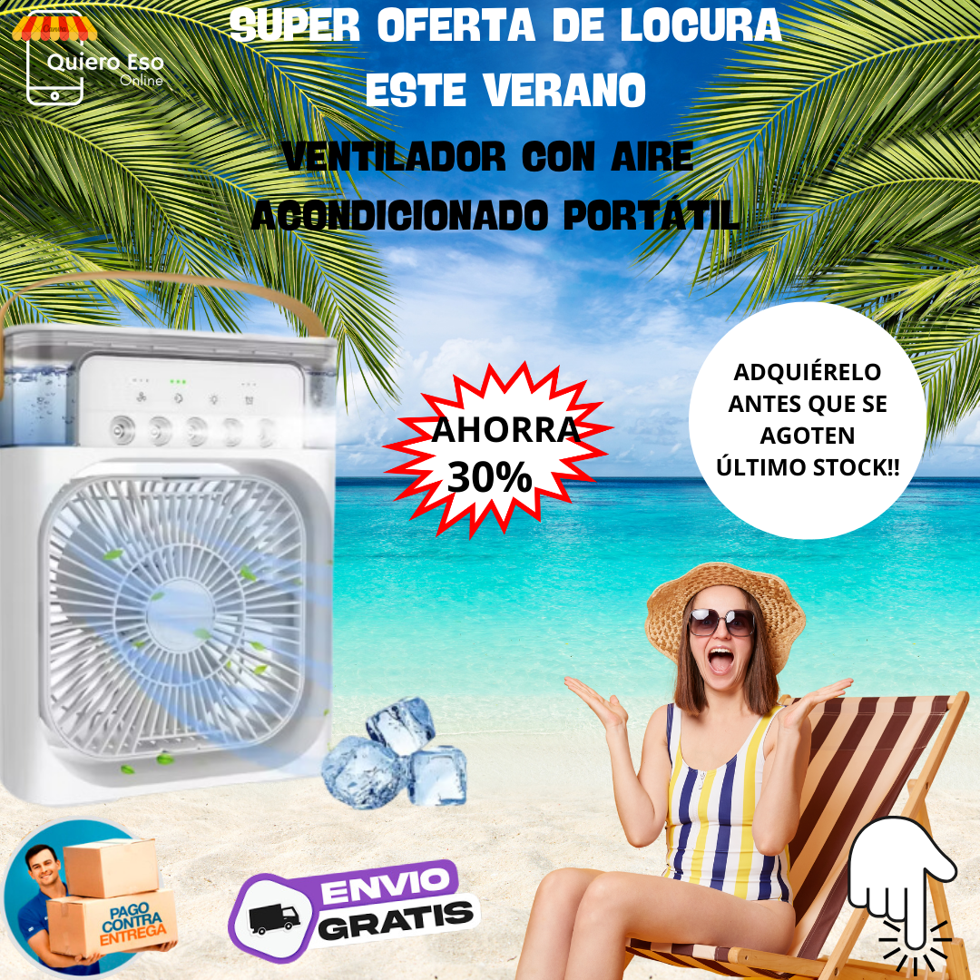 MINI VENTILADOR PORTATIL CON AIRE ACONDICIONADO