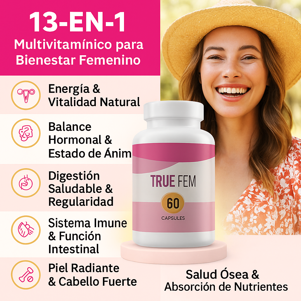 True Fem Vitamin | Multivitamínico 13 en 1 para mujer