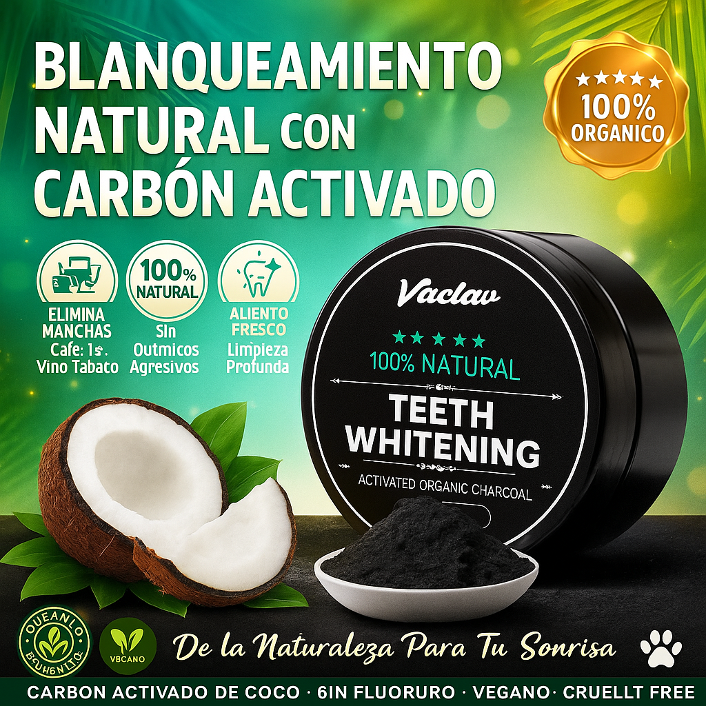Vaclav Coco Charcoal 🪵🔥 – Blanqueamiento Natural con Carbón Activado ✨