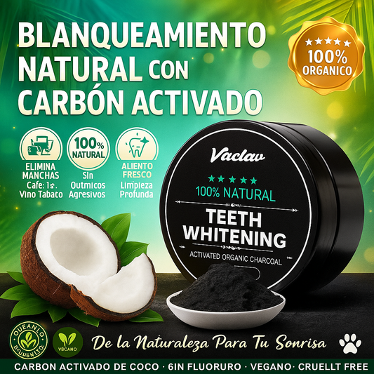 Vaclav Coco Charcoal 🪵🔥 – Blanqueamiento Natural con Carbón Activado ✨