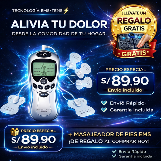 MASAJEADOR ELECTRO ESTIMULADOR TEENS 8 PARCHES + MASAJEADOR DE PIES EMS DE REGALO