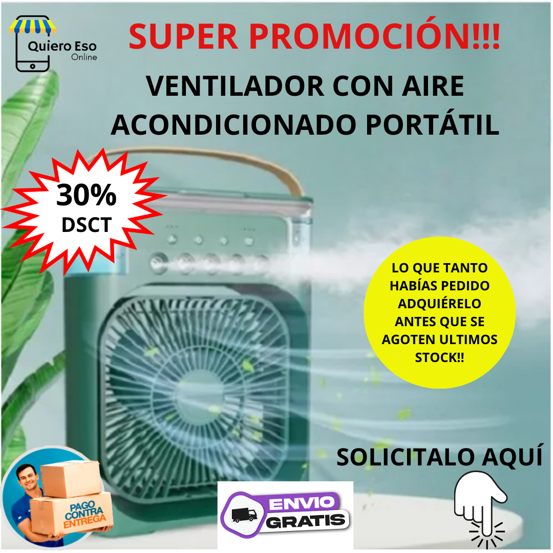 MINI VENTILADOR PORTATIL CON AIRE ACONDICIONADO